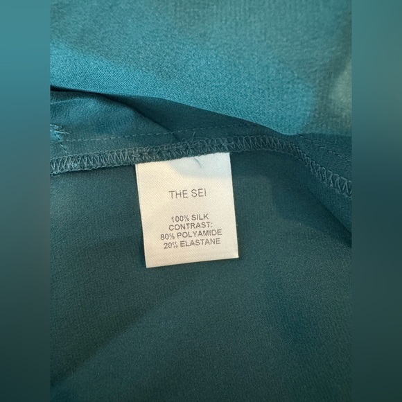 The Sei One Shoulder Silk‎ Bodysuit  in Lagoon Size 0 - Picture 4 of 5